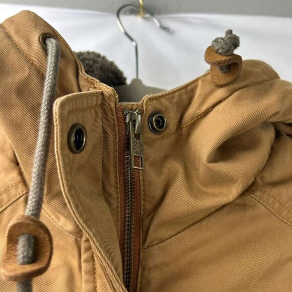 Vintage The North Face Women's Size XS Tan Hooded Parka Coat Button & Full Zip - Picture 16 of 16